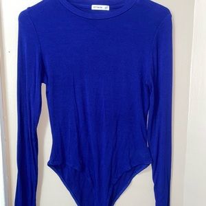 Blue Ribbed Bodysuit
